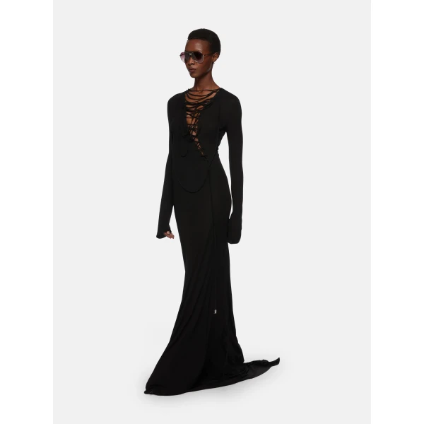 The Attico Black Midi Dress - The Attico Dresses - Designed by Gilda Ambrosio & Giorgia Tordini - Shop at Luxury Shoes 