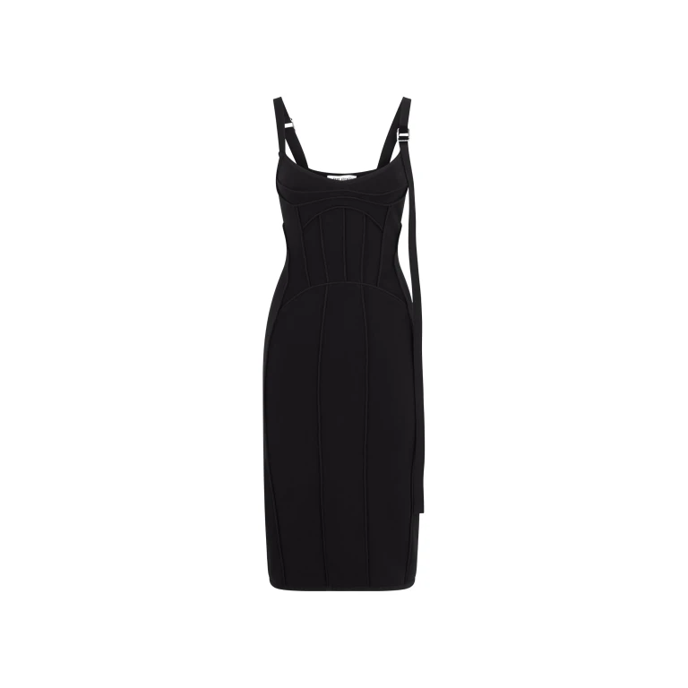 The Attico Black Midi Dress - The Attico Dresses - Designed by Gilda Ambrosio & Giorgia Tordini - Shop at Luxury Shoes 