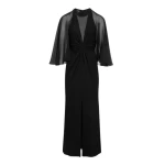 Giambattista Valli Black Midi Dress With Veiled Sleeves - Giambattista Valli Dresses - Romantic Couture - Shop at Luxury Shoes 