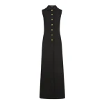 Giambattista Valli Black Satin Long Sleeveless Vest - Giambattista Valli Fall Winter 25/26 - Romantic Couture - Shop at Luxury Shoes 