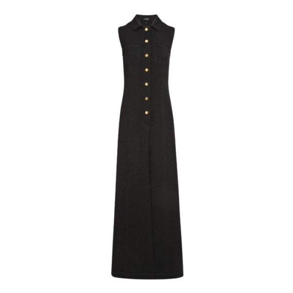 Giambattista Valli Black Satin Long Sleeveless Vest - Giambattista Valli Fall Winter 25/26 - Romantic Couture - Shop at Luxury Shoes 