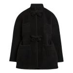 Giambattista Valli Black Wool Coat With Bows - Giambattista Valli Coats - Romantic Couture - Shop at Luxury Shoes 