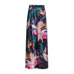 Essentiel Antwerp Black and mulitcolor printed wide-leg pants - Essentiel Antwerp Pants - Colorful Belgian Design - Shop at Luxury Shoes 