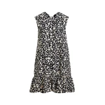 Essentiel Antwerp Black and white ruffled mini dress with open-back and bow detail - Essentiel Antwerp Dresses - Colorful Belgian Design - Shop at Luxury Shoes 