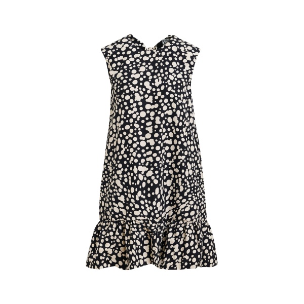 Essentiel Antwerp Black and white ruffled mini dress with open-back and bow detail - Essentiel Antwerp Dresses - Colorful Belgian Design - Shop at Luxury Shoes 