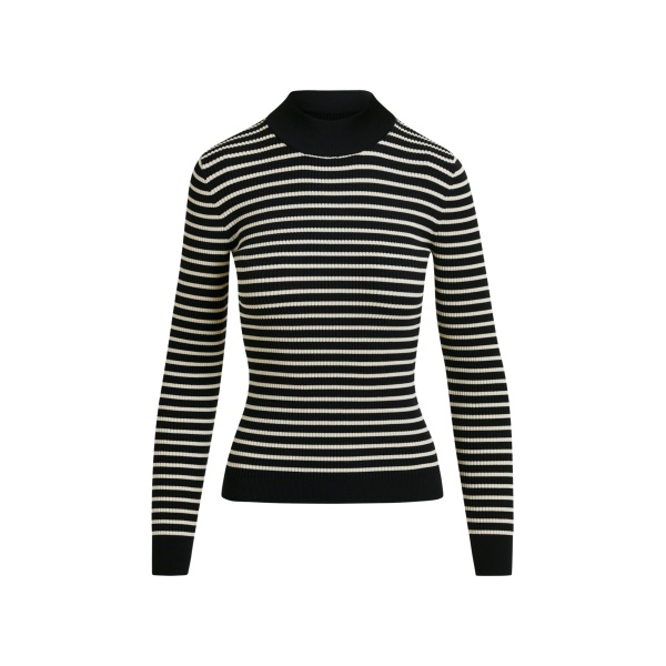 Essentiel Antwerp Black and white striped sweater - Essentiel Antwerp Knitwear - Colorful Belgian Design - Shop at Luxury Shoes 