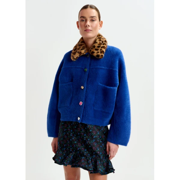 blue and red floral ruffled mini skirt - Essentiel Antwerp Skirts - Colorful Belgian Design - Shop at Luxury Shoes 