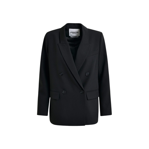 Essentiel Antwerp Black double-breasted blazer - Essentiel Antwerp Jackets - Colorful Belgian Design - Shop at Luxury Shoes 