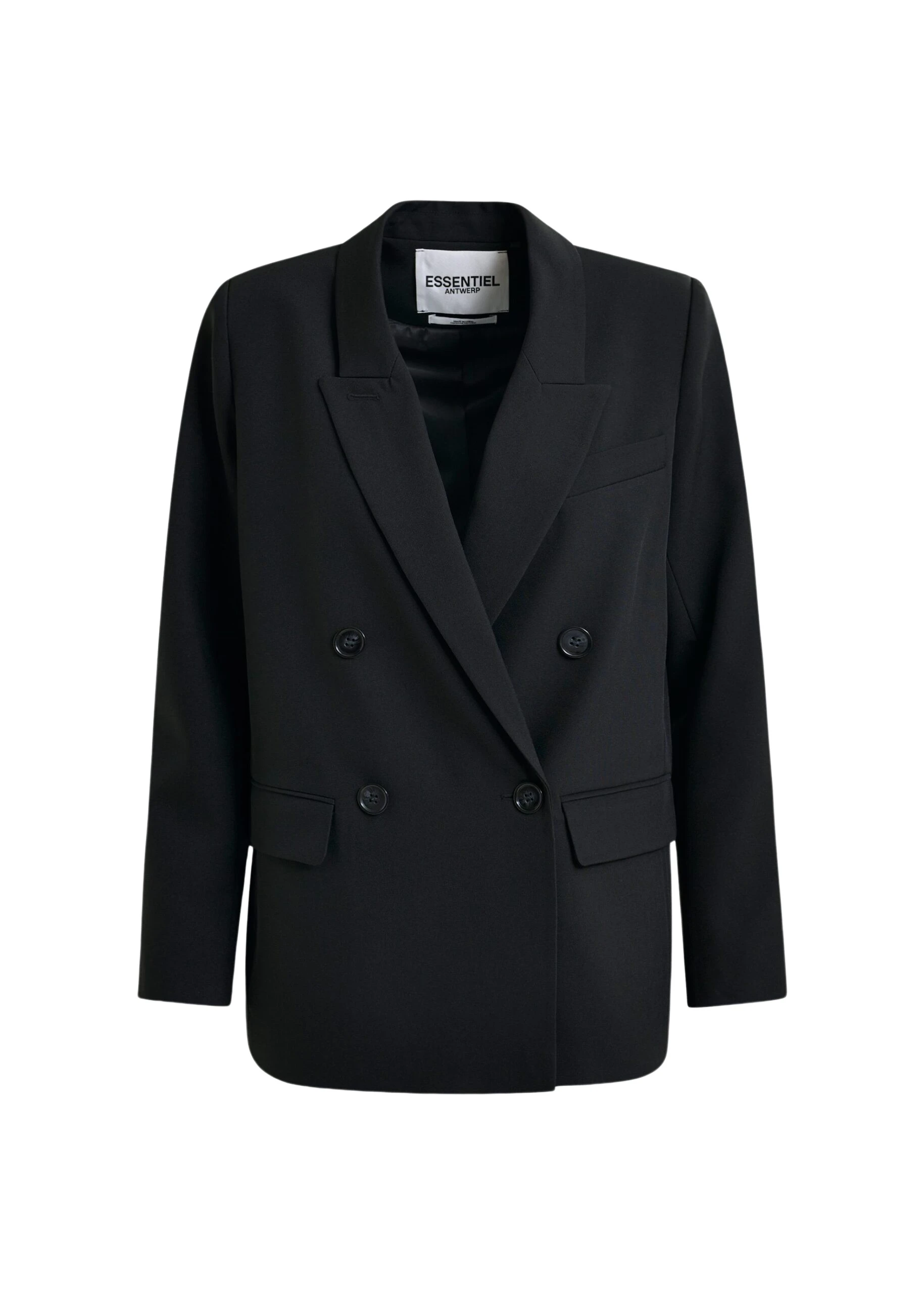 Black-double-breasted-blazer-Essentiel-Antwerp-Jackets-scaled70899_nobg Essentiel Antwerp Black double-breasted blazer - Essentiel Antwerp Jackets - Colorful Belgian Design - Shop at Luxury Shoes