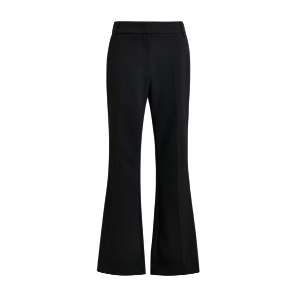Essentiel Antwerp Black flared pants with rhinestone-embellished sideseams - Essentiel Antwerp Pants - Colorful Belgian Design - Shop at Luxury Shoes 