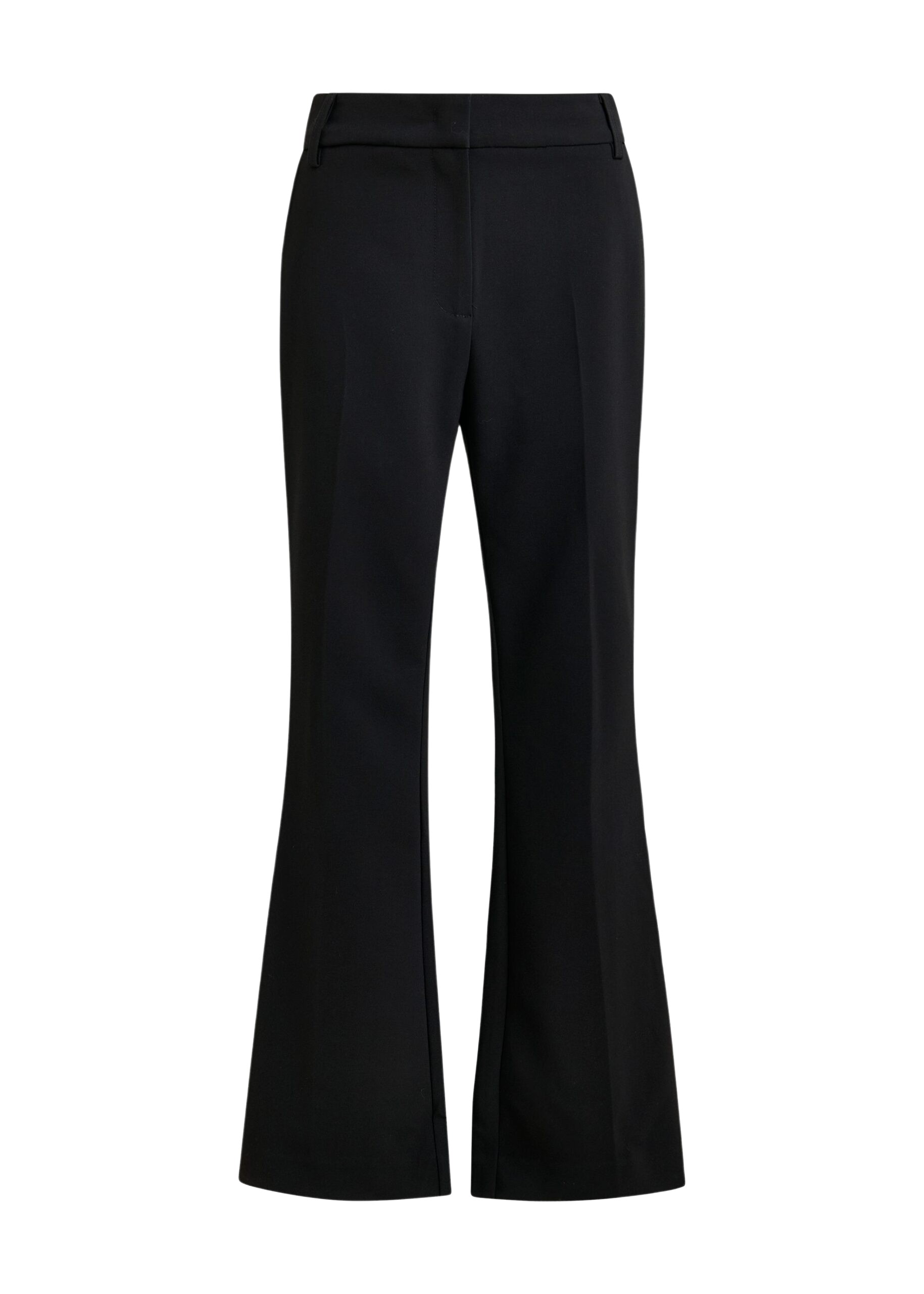 Essentiel Antwerp Black flared pants with rhinestone-embellished sideseams - Essentiel Antwerp Pants - Colorful Belgian Design - Shop at Luxury Shoes 
