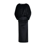 Essentiel Antwerp Black maxi dress with cape-like sleeves - Essentiel Antwerp Dresses - Colorful Belgian Design - Shop at Luxury Shoes 
