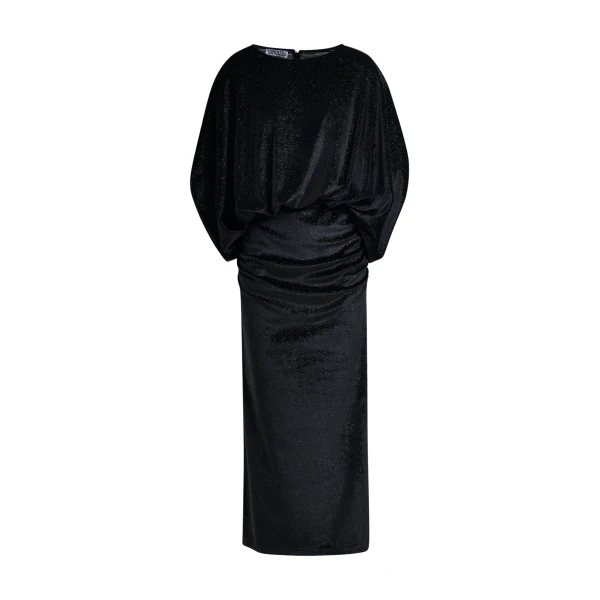 Essentiel Antwerp Black maxi dress with cape-like sleeves - Essentiel Antwerp Dresses - Colorful Belgian Design - Shop at Luxury Shoes 