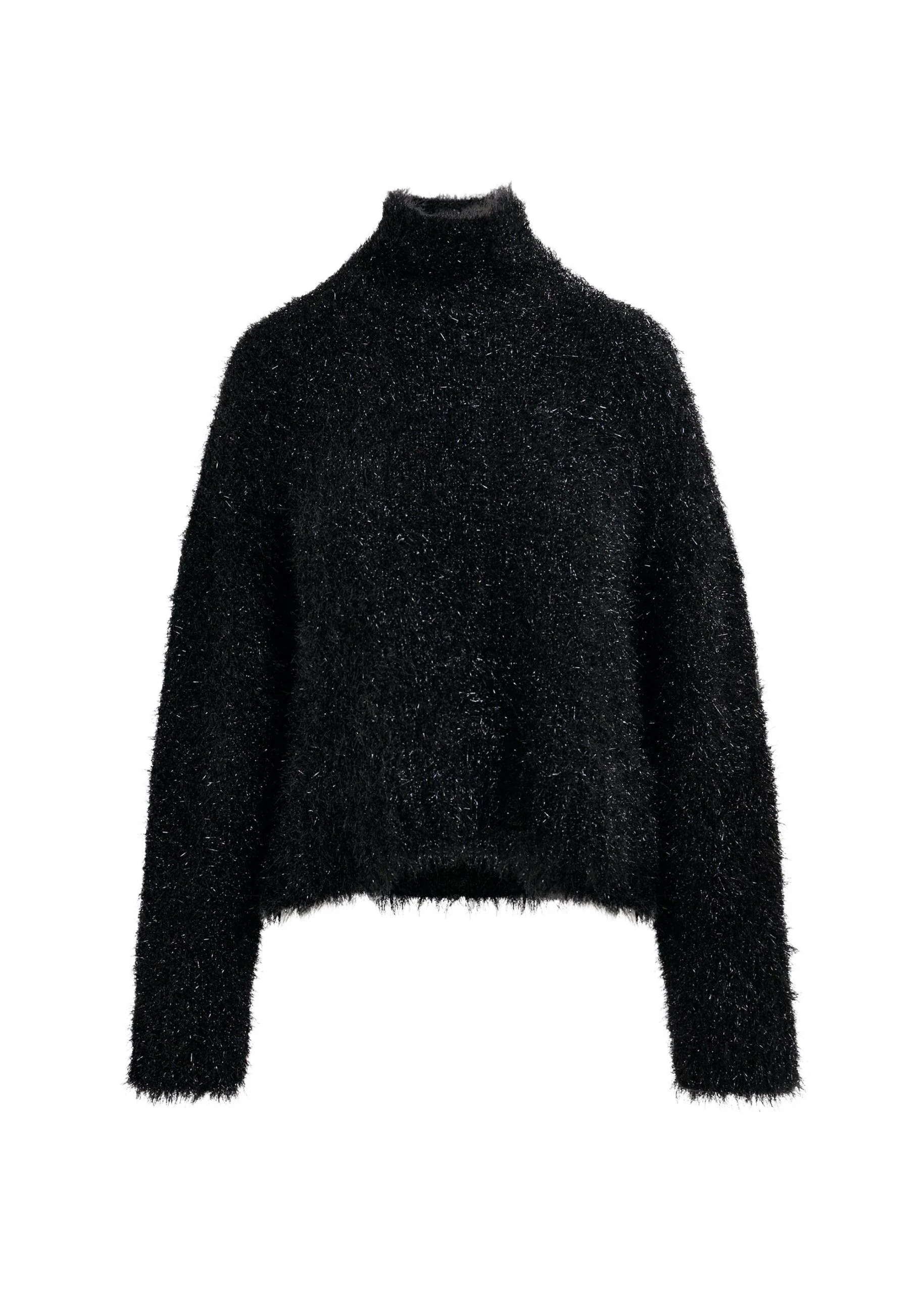 Black-metallic-mock-neck-sweater-with-pussy-bow-tie-Essentiel-Antwerp-Knitwear-scaled89583_nobg Essentiel Antwerp Black metallic mock-neck sweater with pussy-bow tie - Essentiel Antwerp Knitwear - Colorful Belgian Design - Shop at Luxury Shoes