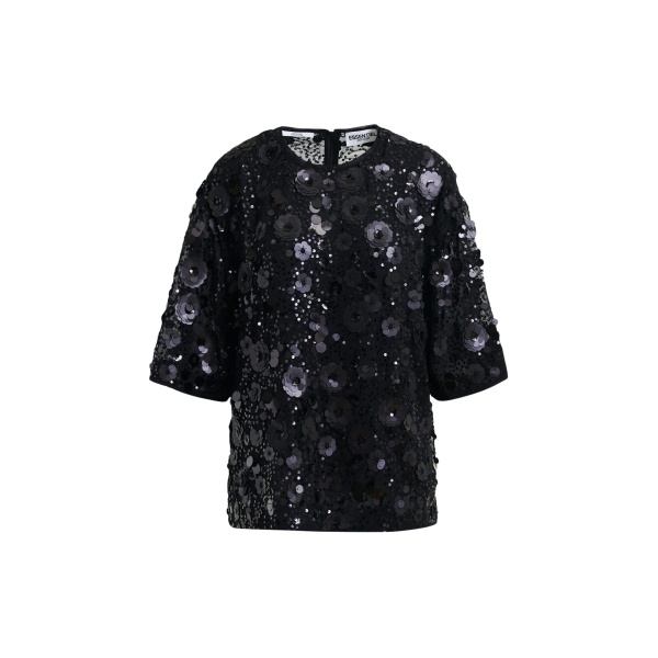 Essentiel Antwerp Black sequin-embellished top - Essentiel Antwerp Tops - Colorful Belgian Design - Shop at Luxury Shoes 