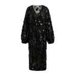 Essentiel Antwerp Black sequin-embellished wrap midi dress - Essentiel Antwerp Dresses - Colorful Belgian Design - Shop at Luxury Shoes 
