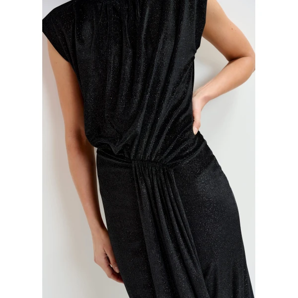 Essentiel Antwerp Black stretch-jersey midi dress - Essentiel Antwerp Dresses - Colorful Belgian Design - Shop at Luxury Shoes 