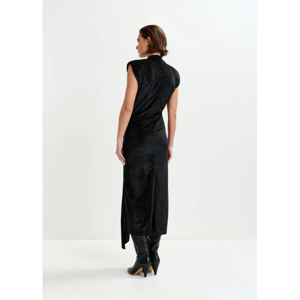 Essentiel Antwerp Black stretch-jersey midi dress - Essentiel Antwerp Dresses - Colorful Belgian Design - Shop at Luxury Shoes 