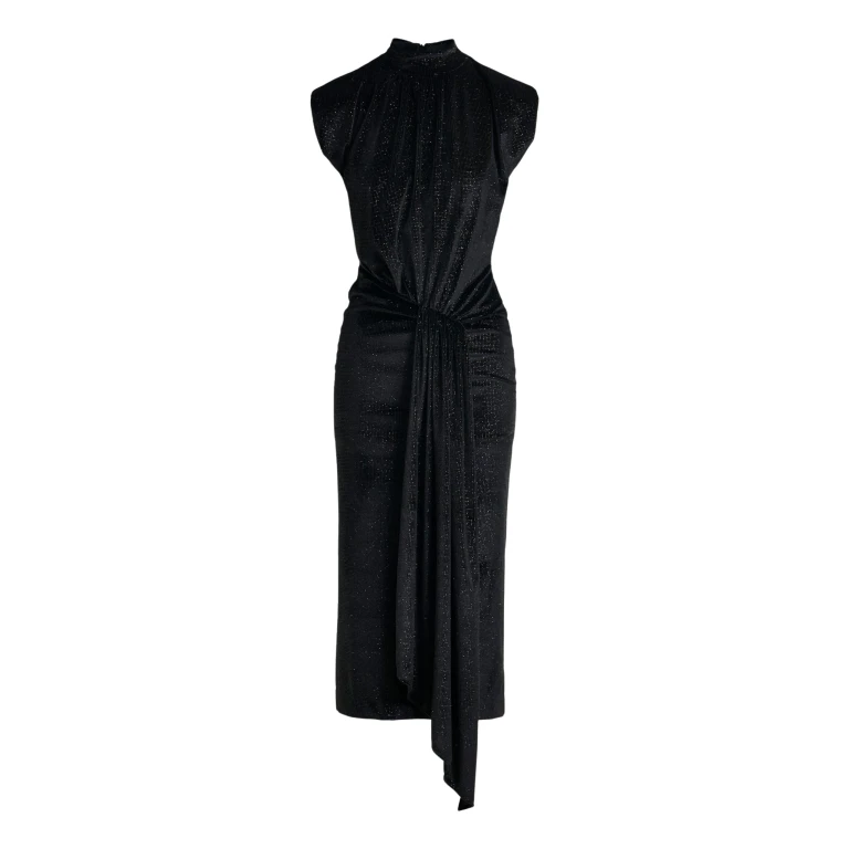 Essentiel Antwerp Black stretch-jersey midi dress - Essentiel Antwerp Dresses - Colorful Belgian Design - Shop at Luxury Shoes 