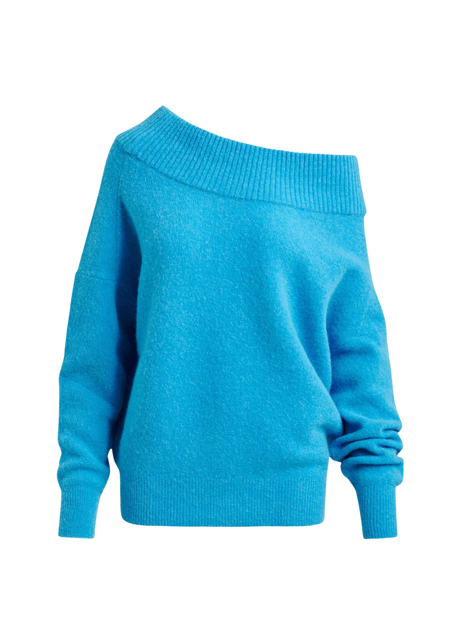 Essentiel Antwerp Blue alpaca wool-blend off-shoulder knit sweater
