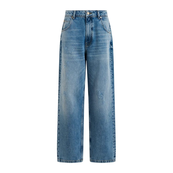 Essentiel Antwerp Blue organic cotton cropped boyfriend jeans - Essentiel Antwerp Pants - Colorful Belgian Design - Shop at Luxury Shoes 