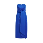 Essentiel Antwerp Blue strapless midi dress with wrap-belt - Essentiel Antwerp Dresses - Colorful Belgian Design - Shop at Luxury Shoes 