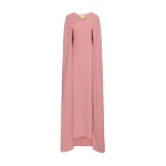 Oscar de la Renta Brooch Embroidered Cape-Back Caftan - Oscar de la Renta Dresses - American Couture - Shop at Luxury Shoes 
