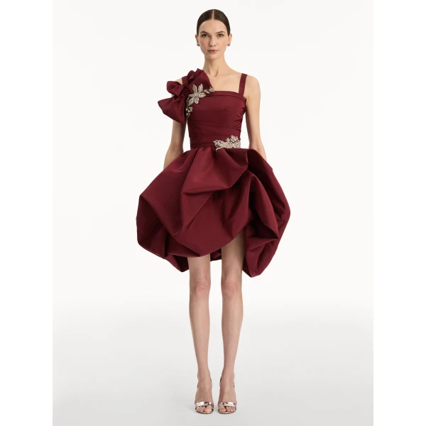 Oscar de la Renta Brooch Embroidered Cocktail Sleeveless Dress - Oscar de la Renta Dresses - American Couture - Shop at Luxury Shoes 