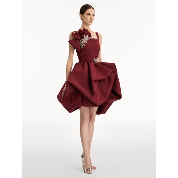 Oscar de la Renta Brooch Embroidered Cocktail Sleeveless Dress - Oscar de la Renta Dresses - American Couture - Shop at Luxury Shoes 