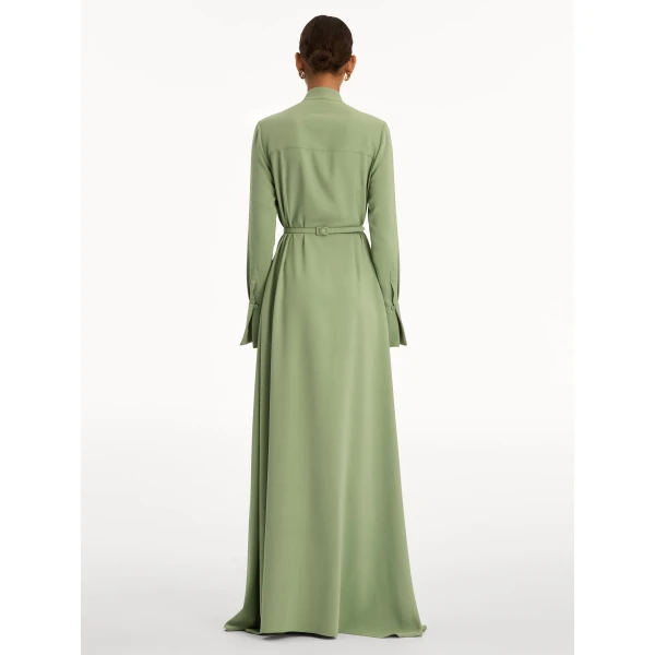 Oscar de la Renta Brooch Embroidered Long Sleeve Caftan - Oscar de la Renta Dresses - American Couture - Shop at Luxury Shoes 