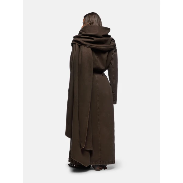 The Attico Brown Long Coat - The Attico Coats - Designed by Gilda Ambrosio & Giorgia Tordini - Shop at Luxury Shoes 