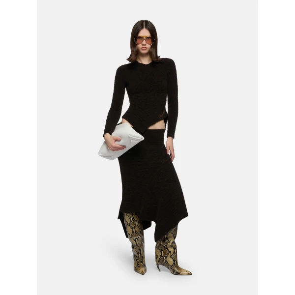 The Attico Brown Midi Skirt - The Attico Skirts - Designed by Gilda Ambrosio & Giorgia Tordini - Shop at Luxury Shoes 
