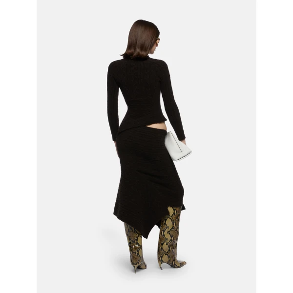 The Attico Brown Midi Skirt - The Attico Skirts - Designed by Gilda Ambrosio & Giorgia Tordini - Shop at Luxury Shoes 