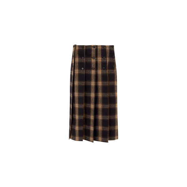 The Attico Brown Shades Midi Skirt - The Attico Skirts - Designed by Gilda Ambrosio & Giorgia Tordini - Shop at Luxury Shoes 