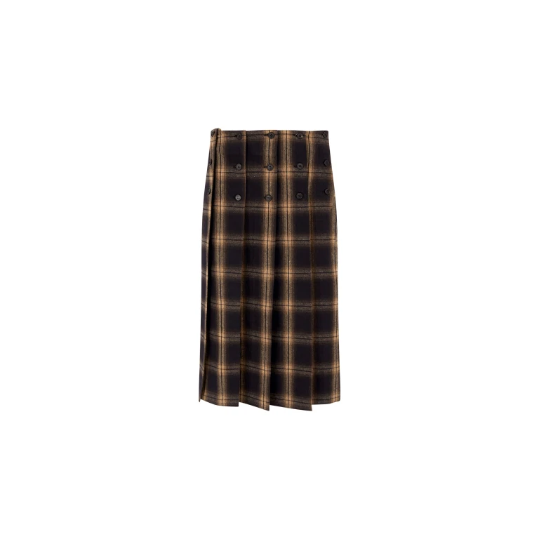 The Attico Brown Shades Midi Skirt - The Attico Skirts - Designed by Gilda Ambrosio & Giorgia Tordini - Shop at Luxury Shoes 