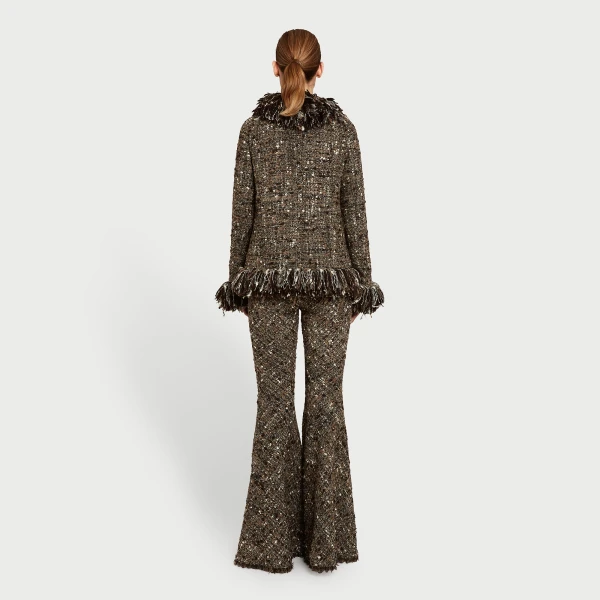 Giambattista Valli Brown Wool Rovings And Bouclé Jacket - Giambattista Valli Jackets - Romantic Couture - Shop at Luxury Shoes 
