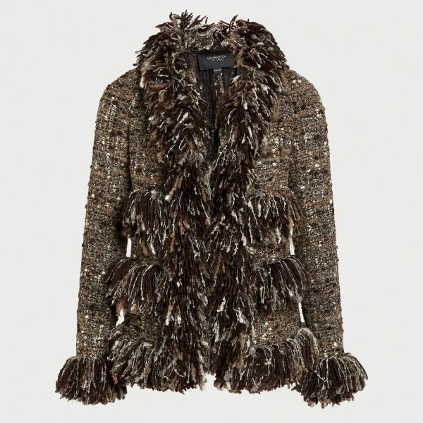 Giambattista Valli Brown Wool Rovings And Bouclé Jacket - Giambattista Valli Jackets - Romantic Couture - Shop at Luxury Shoes 