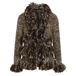 Giambattista Valli Brown Wool Rovings And Bouclé Jacket - Giambattista Valli Jackets - Romantic Couture - Shop at Luxury Shoes 