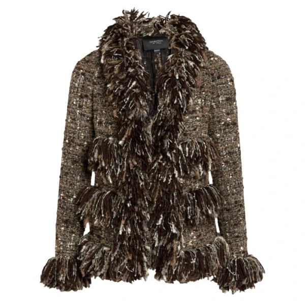 Giambattista Valli Brown Wool Rovings And Bouclé Jacket - Giambattista Valli Jackets - Romantic Couture - Shop at Luxury Shoes 