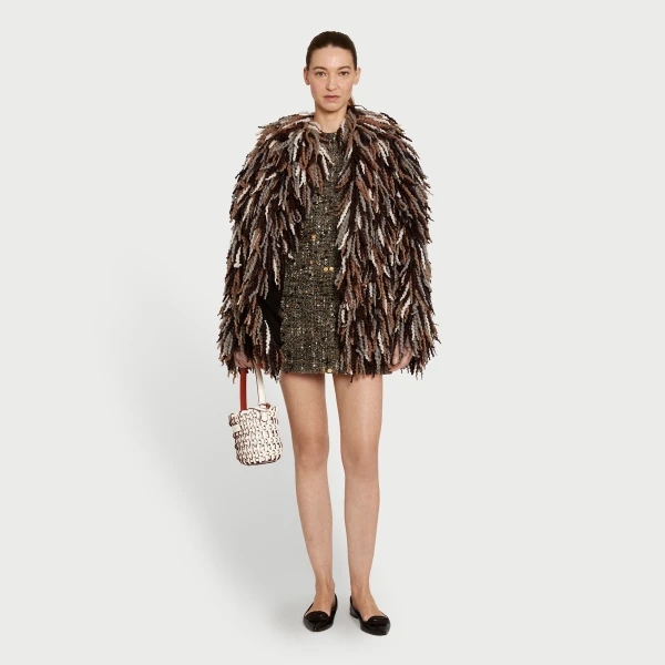 Giambattista Valli Brown Wool Rovings Coat - Giambattista Valli Coats - Romantic Couture - Shop at Luxury Shoes 