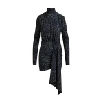 Essentiel Antwerp Brown and black draped leopard-print mini dress with ruched detailing - Essentiel Antwerp Dresses - Colorful Belgian Design - Shop at Luxury Shoes 