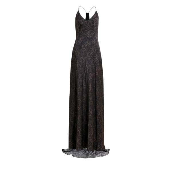 Essentiel Antwerp Brown and black leopard print maxi slip dress - Essentiel Antwerp Dresses - Colorful Belgian Design - Shop at Luxury Shoes 