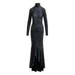 Essentiel Antwerp Brown and black ruched leopard print dress with asymmetric hemline - Essentiel Antwerp Dresses - Colorful Belgian Design - Shop at Luxury Shoes 