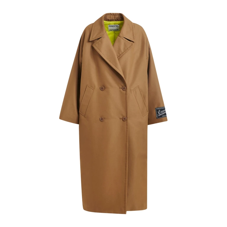 Essentiel Antwerp Brown oversized trenchcoat - Essentiel Antwerp Coats - Colorful Belgian Design - Shop at Luxury Shoes 