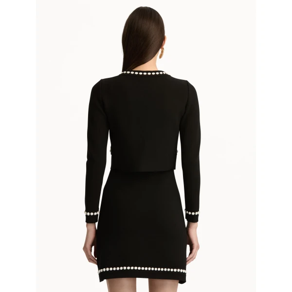 Oscar de la Renta Bubble Trim Cardigan - Oscar de la Renta Knitwear - American Couture - Shop at Luxury Shoes 