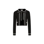 Oscar de la Renta Bubble Trim Cardigan - Oscar de la Renta Knitwear - American Couture - Shop at Luxury Shoes 