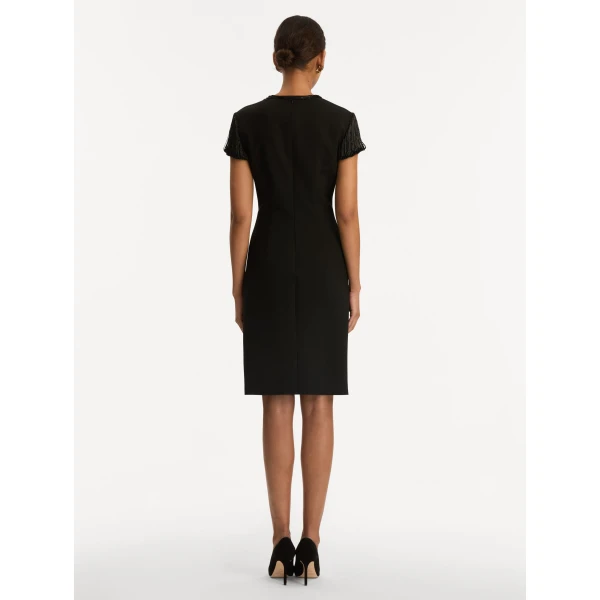 Oscar de la Renta Bugle Bead Embroidered Cocktail Dress - Oscar de la Renta Dresses - American Couture - Shop at Luxury Shoes 