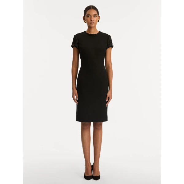 Oscar de la Renta Bugle Bead Embroidered Cocktail Dress - Oscar de la Renta Dresses - American Couture - Shop at Luxury Shoes 
