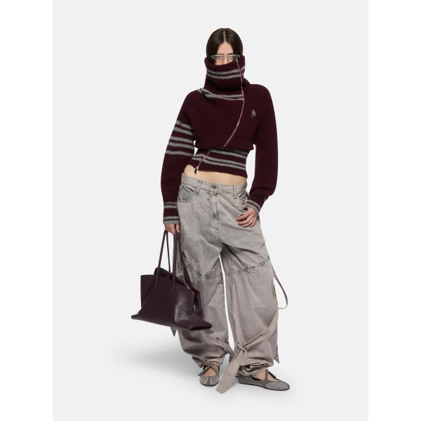 The Attico Burgundy Cardigan - The Attico Knitwear - Designed by Gilda Ambrosio & Giorgia Tordini - Shop at Luxury Shoes 