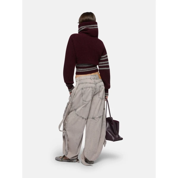 The Attico Burgundy Cardigan - The Attico Knitwear - Designed by Gilda Ambrosio & Giorgia Tordini - Shop at Luxury Shoes 